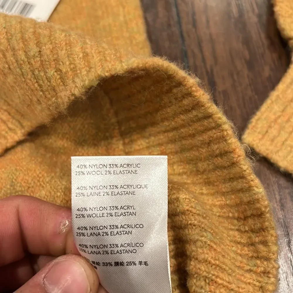 Free People Echo Beach Pullover XS mustard orange-yellow sweater Off-Shoulder - Picture 6 of 12